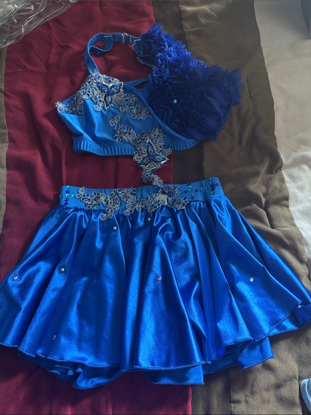 Capezio Royal Blue Dance Two-Piece Set with Embellishments
